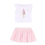 Liu Jo Completo 2 Pezzi T-Shirt-Gonna Bicolore per Neonata HA1085 BIANCO/ROSA LIU JO 