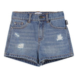 Moschino Short Tinta Unita con Elastico In Vita per Bambina HDQ01O BLU MOSCHINO 