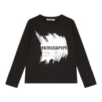 PATRIZIA PEPE shirt girocollo tinta unita con stampa Nero per Bambina 7M0867 NERO PATRIZIA PEPE 