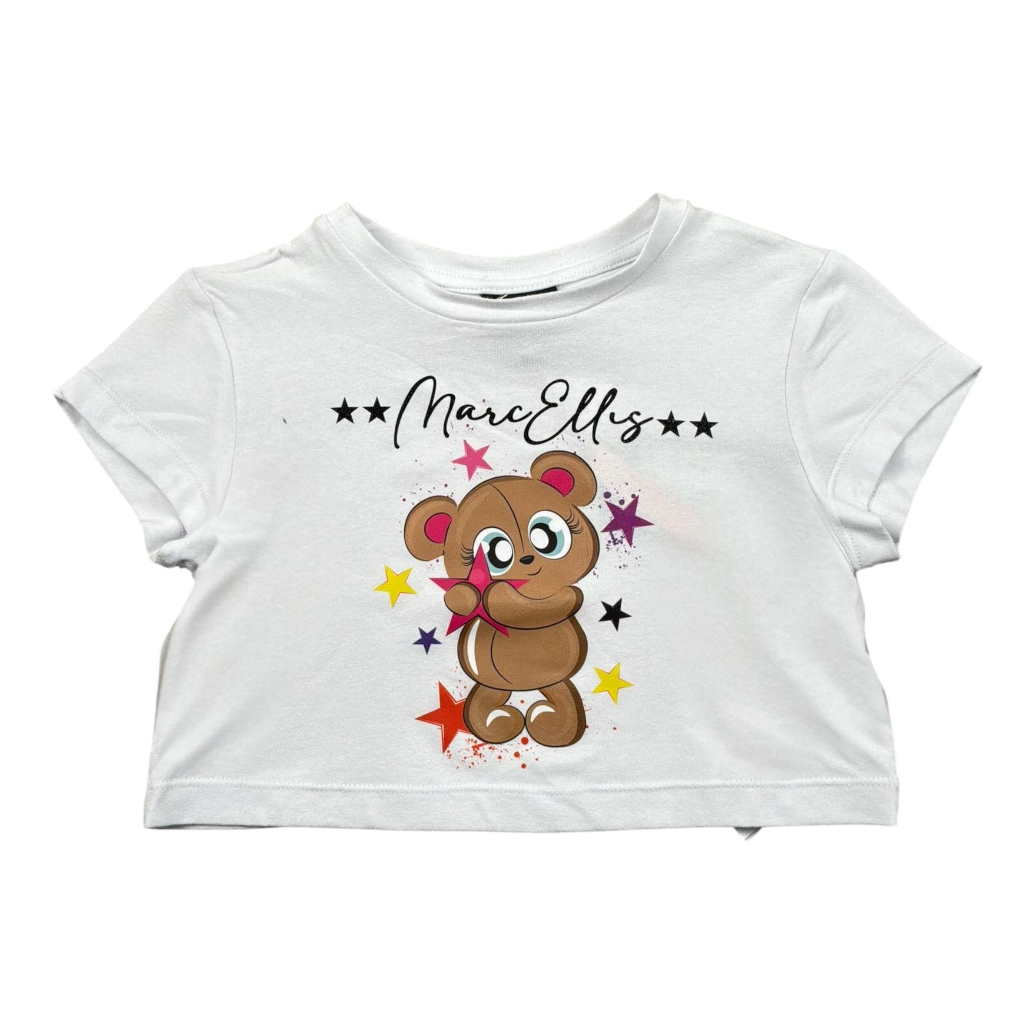 Marc Ellis T-Shirt Tinta Unita con Stampa per Bambina JMJTS17381 BIANCO MARC ELLIS 