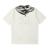 CP Company Solid Color Crew Neck T-Shirt with White Logo Print for Kids