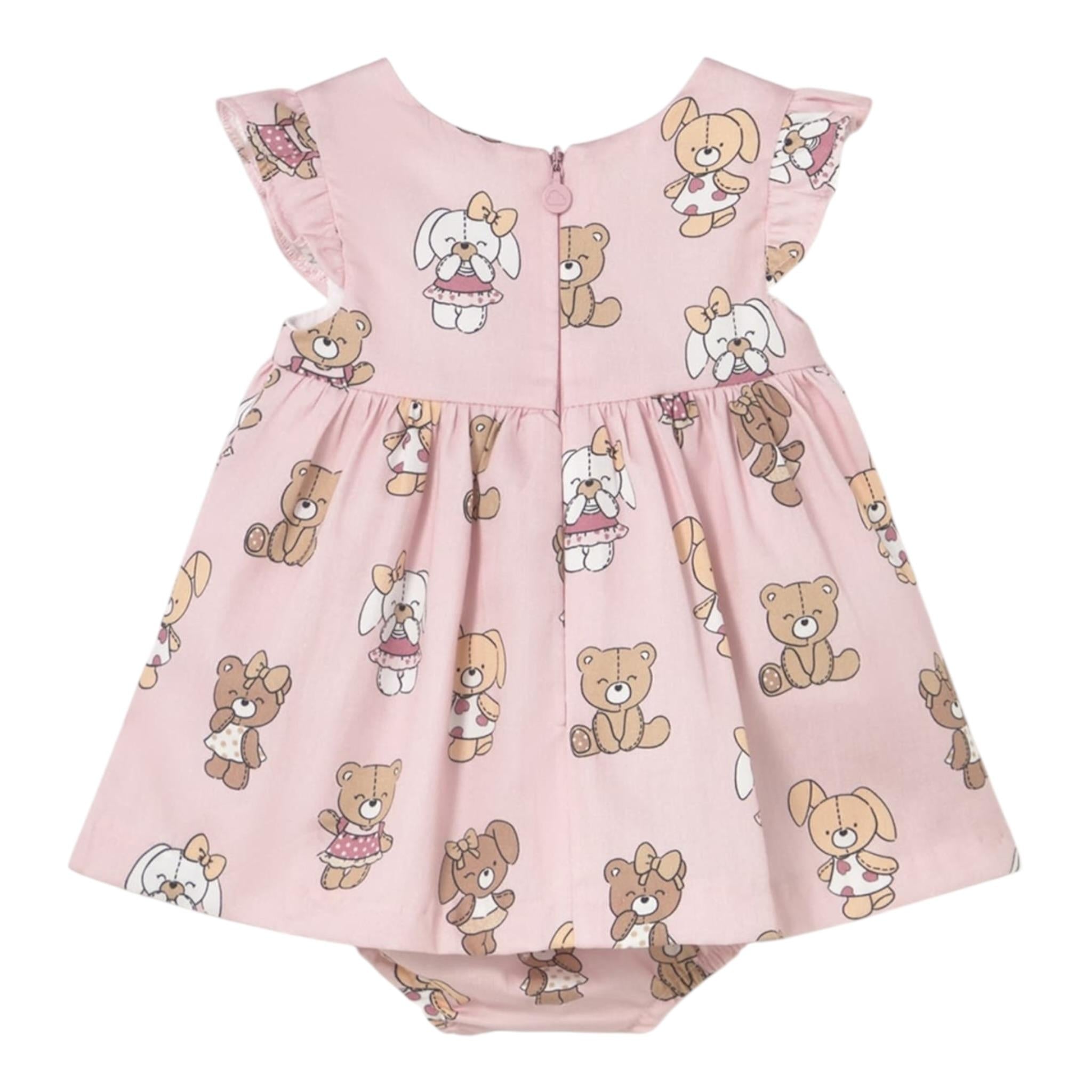 Mayoral Set Abito Mezza Manica tinta unita con Culotte Rosa per Neonata 1869X ROSA MAYORAL 