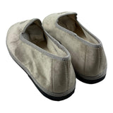 Little Bear Plain Suede Ballerinas With Beige Bear Print For Girls