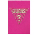 Guess T-Shirt Tinta Unita con Stampa E Paillettes per Neonata K5GI12K6YW4 FUXIA GUESS 