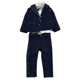 Carlo Pignatelli 4 Piece Suit Jacket-Shirt-Pants-Bow Tie Blue For Newborn