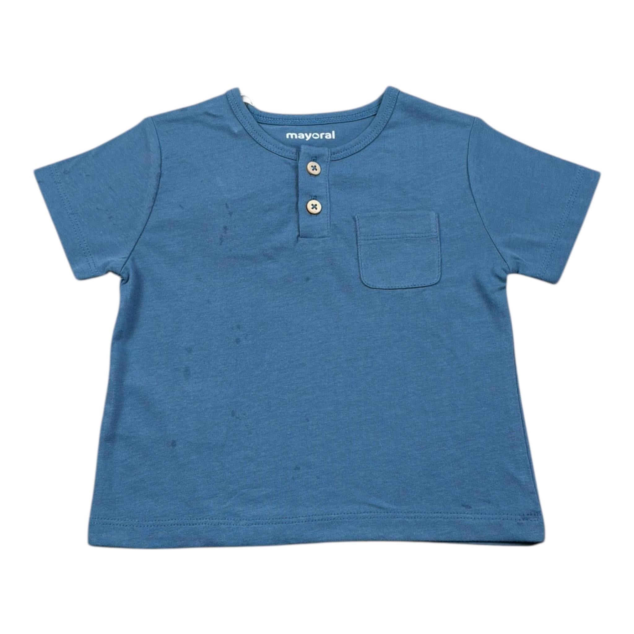 Mayoral T-Shirt Tinta Unita con Stampa per Neonato 11058 BLU MAYORAL 