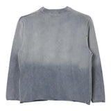 Diesel Ripped Solid Color Crewneck Sweater Blue For Boys