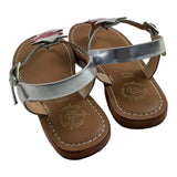 Colors Of California Solid Color Sandal With Silver Star Applique For Girls