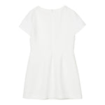 Elisabetta Franchi Abito Giromanica Tinta Unita con Bottoni In Contrasto per Bambina EFAB584 BIANCO ELISABETTA FRANCHI 