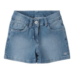 I Do Short In Denim Tinta Unita con Girovita Regolabile per Bambina 4B537 AZZURRO I DO 
