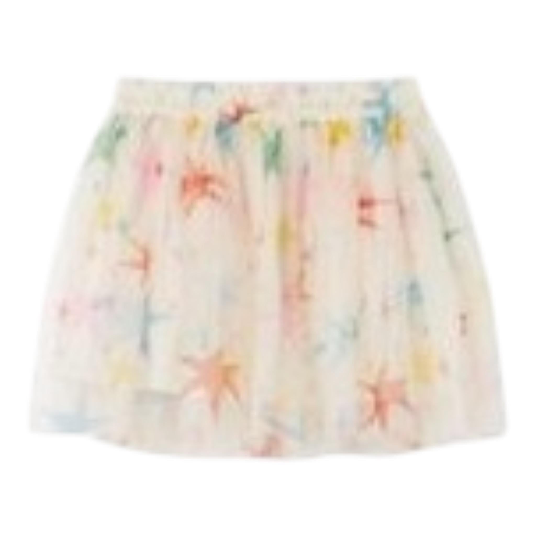 STELLA McCARTNEY gonna tinta unita in tulle con stampa Bianco per Bambina TV7B01 BIANCO STELLA McCARTNEY 
