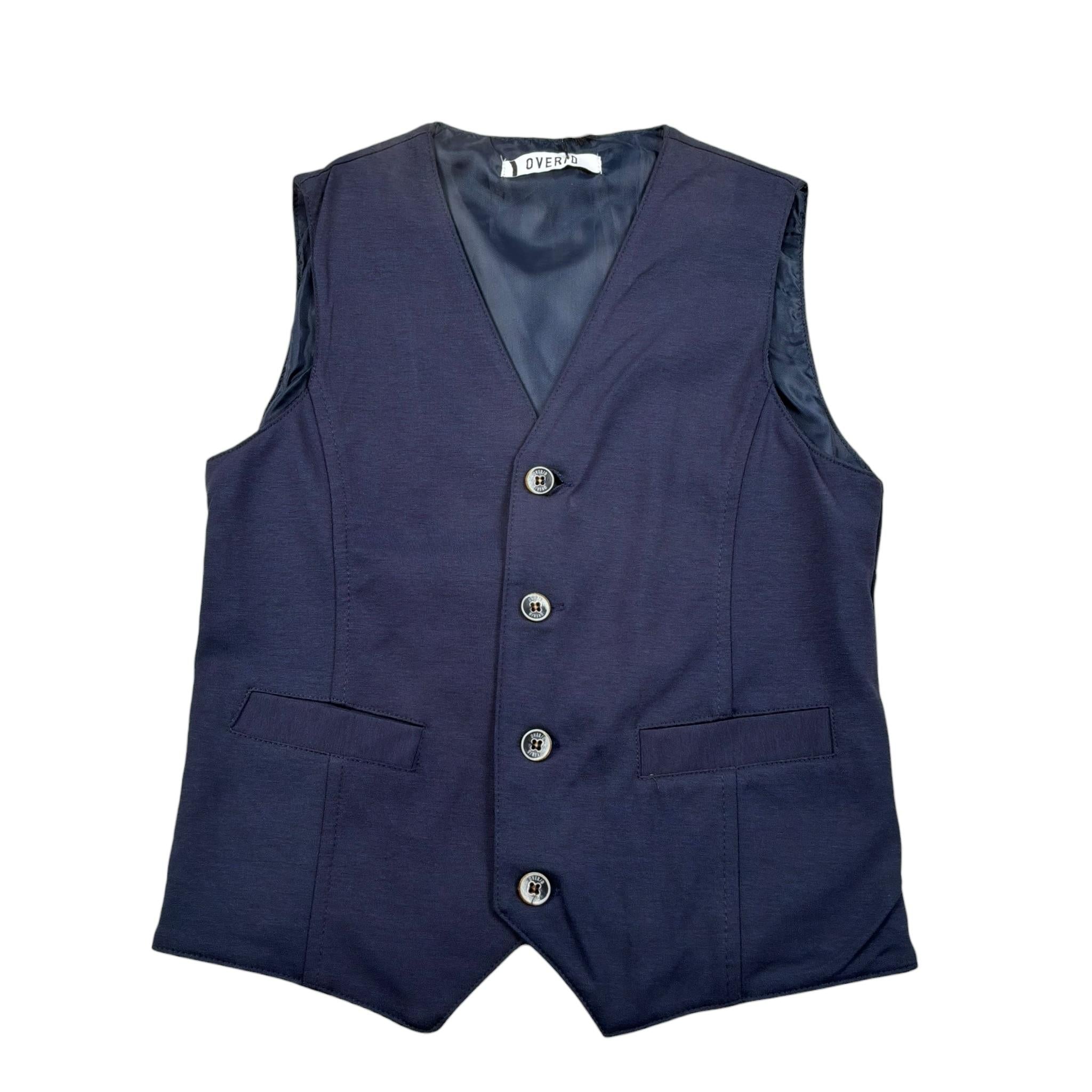 Over-D Gilet Tinta Unita con Bottoni per Bambino OK739SGL BLU OVER-D 
