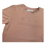 TRUSSARDI t-shirt girocollo tinta unita con stampa logo Rosa per Bambina TGA25082TS ROSA TRUSSARDI 