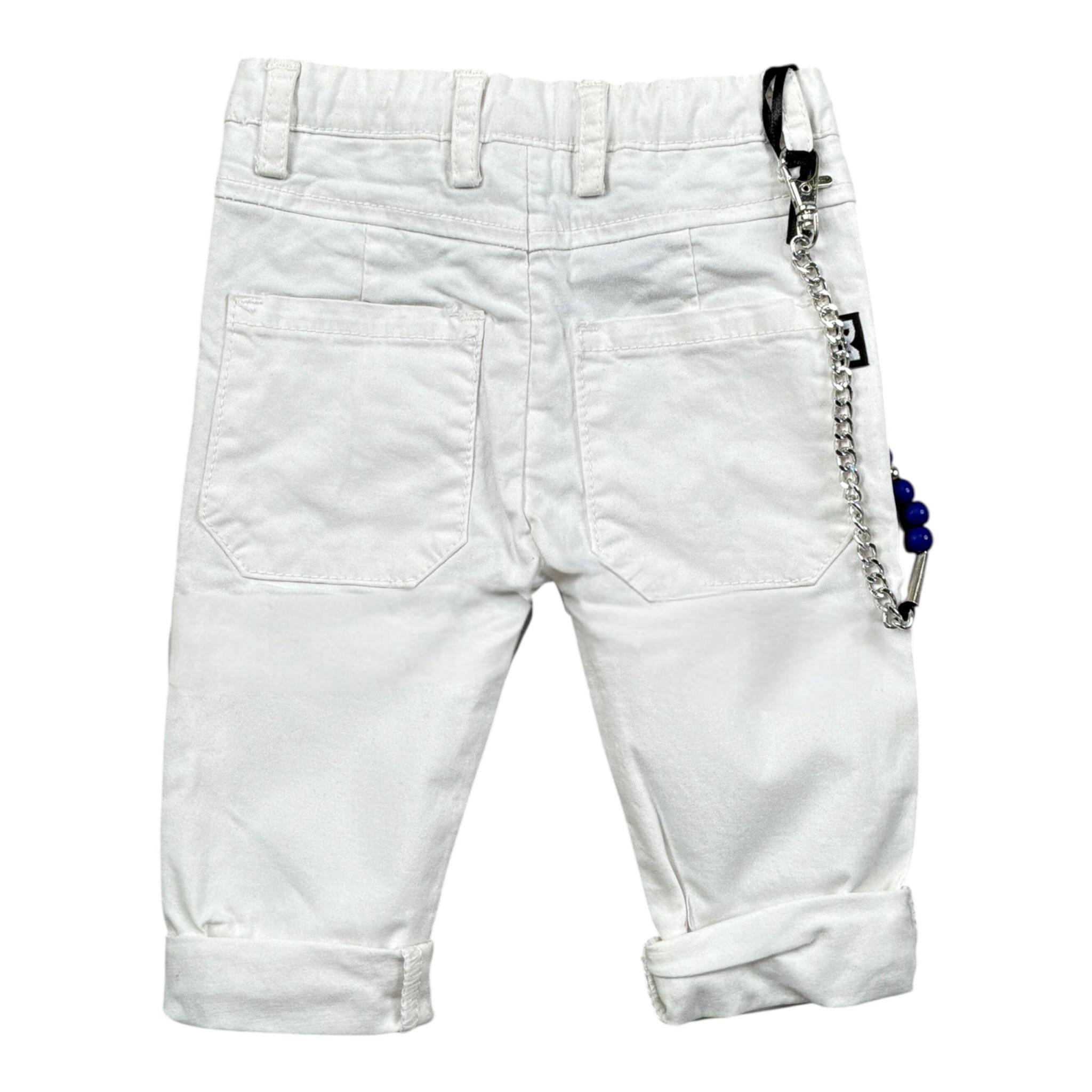 Daniele Alessandrini Jeans tinta unita con Girovita Regolabile Bianco per Neonato 1295P0862 BIANCO DANIELE ALESSANDRINI 
