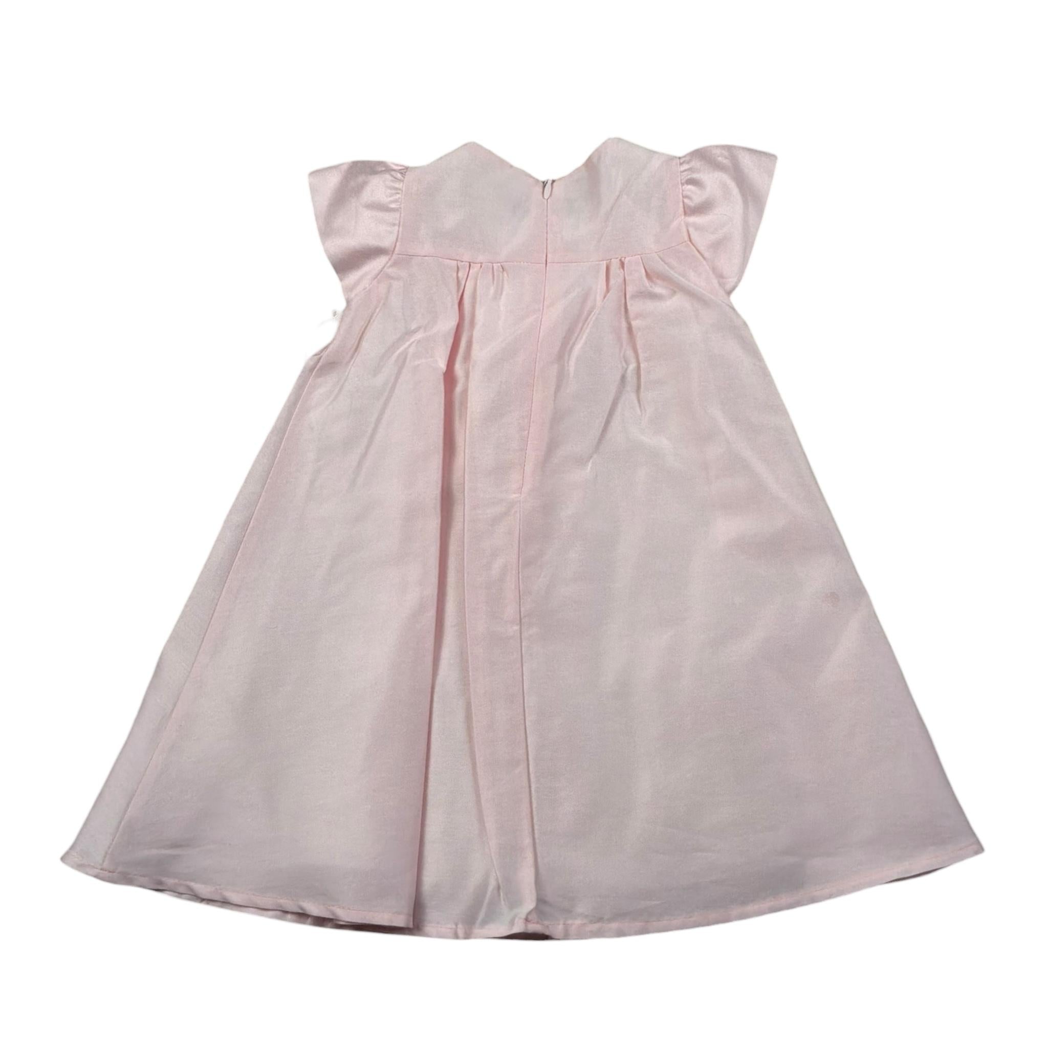 Pure Firenze Abito Mezza Manica Tinta Unita con Fiocco per Neonata PC03226 ROSA PURE FIRENZE 