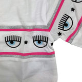 Chiara Ferragni Shirt Crew Neck Solid Color With White Print For Baby Girl