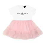 John Richmond Abito Mezza Manica Bicolore con Gonna Tulle per Neonata RIP25043VEX BIANC/ROSA JOHN RICHMOND 