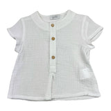 Yoedu Baby Boy Solid Color Half Sleeve Shirt White