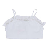 Twinset Top A Bretelle Tinta Unita con Ricami per Bambina 251GJ2QR5X BIANCO TWINSET 