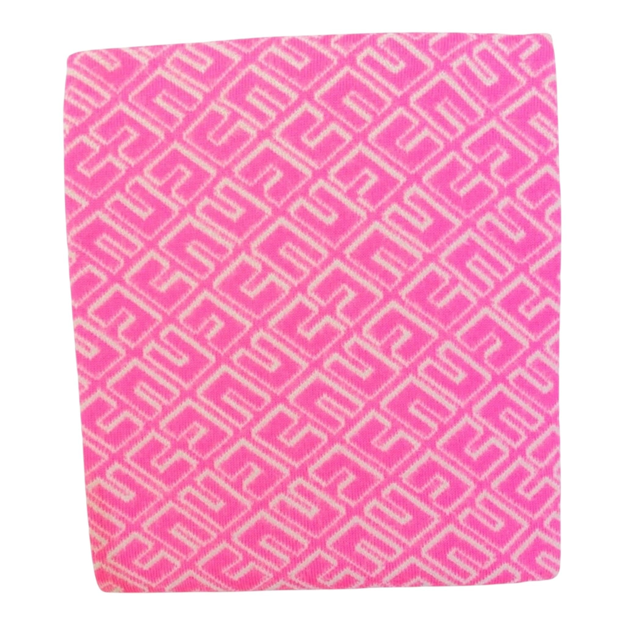 ELISABETTA FRANCHI coperta bicolore cn loghi Rosa fluo per Neonata ENC049 ROSA FLUO ELISABETTA FRANCHI 