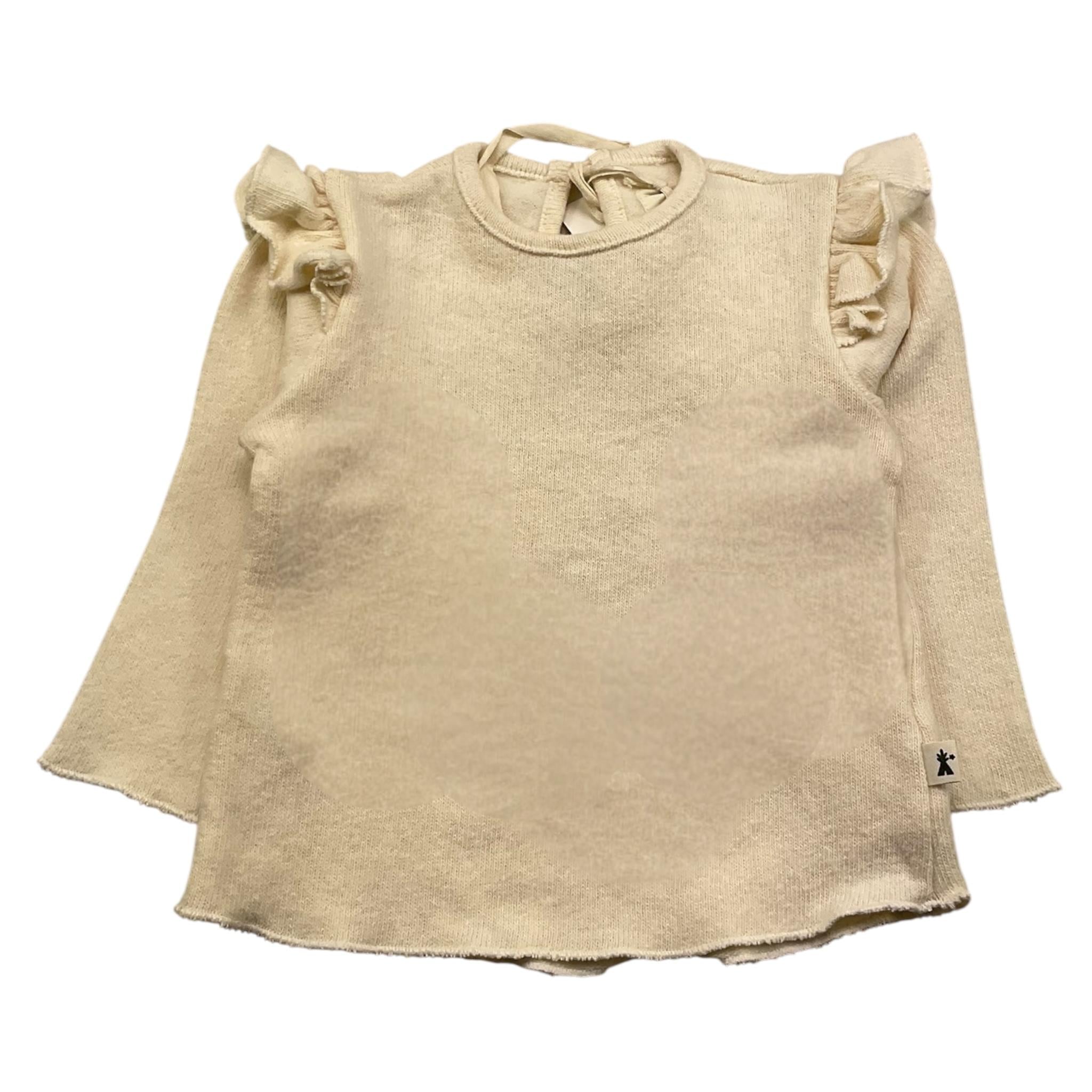 PETIT INDI maglia tinta unita con rouches Panna per Bambina AW24BK5207JX PANNA PETIT INDI 