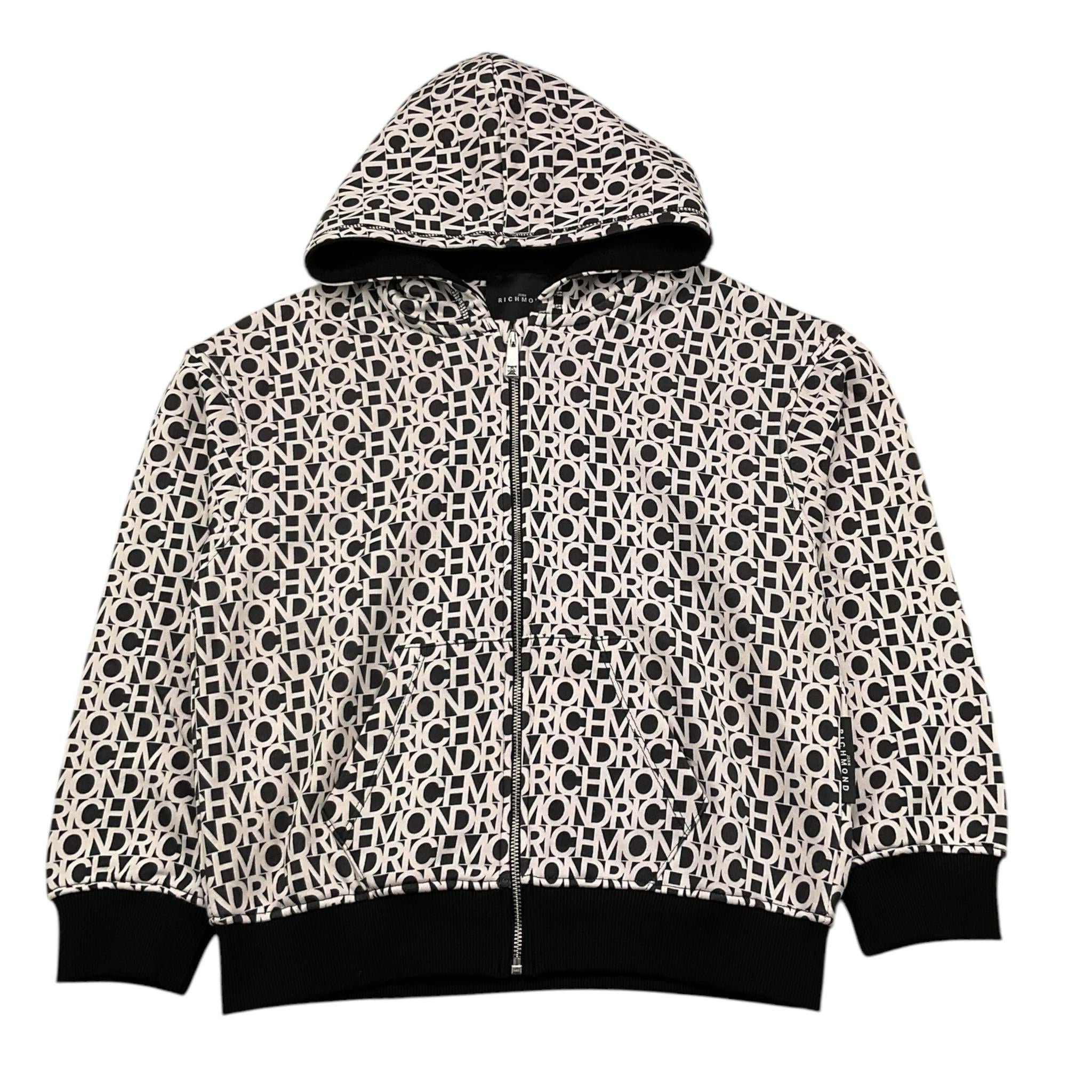JOHN RICHMOND felpa con zip e cappuccio stampa fantasia Bianco/nero per Bambino RBA25045FE BIANCO/NERO JOHN RICHMOND 