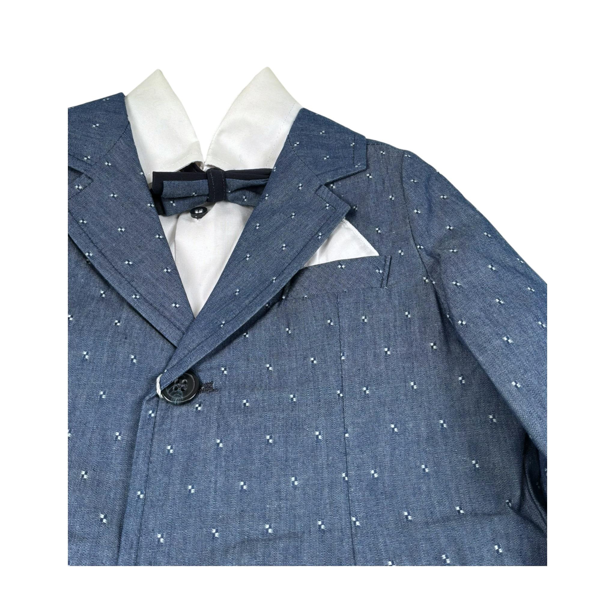 Gastone Completo 4 Pezzi Giacca-Camicia-Pantalone-Papillon per Neonato G5111A BLU GASTONE 