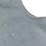 Fracomina Gilet In Denim Tinta Unita con Brillantini per Bambina FM0915 AZZURRO FRACOMINA 