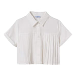 Mayoral Camicia Mezza Manica tinta unita Bianco per Bambina 6144 BIANCO MAYORAL 