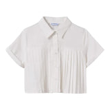 Mayoral Camicia Mezza Manica tinta unita Bianco per Bambina 6144 BIANCO MAYORAL 