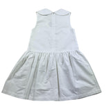 Ilfarobimbi Solid Color Sleeveless Dress With Details And White Collar For Girls