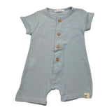 Squid Romper Half Sleeve Solid Color Blue For Newborn