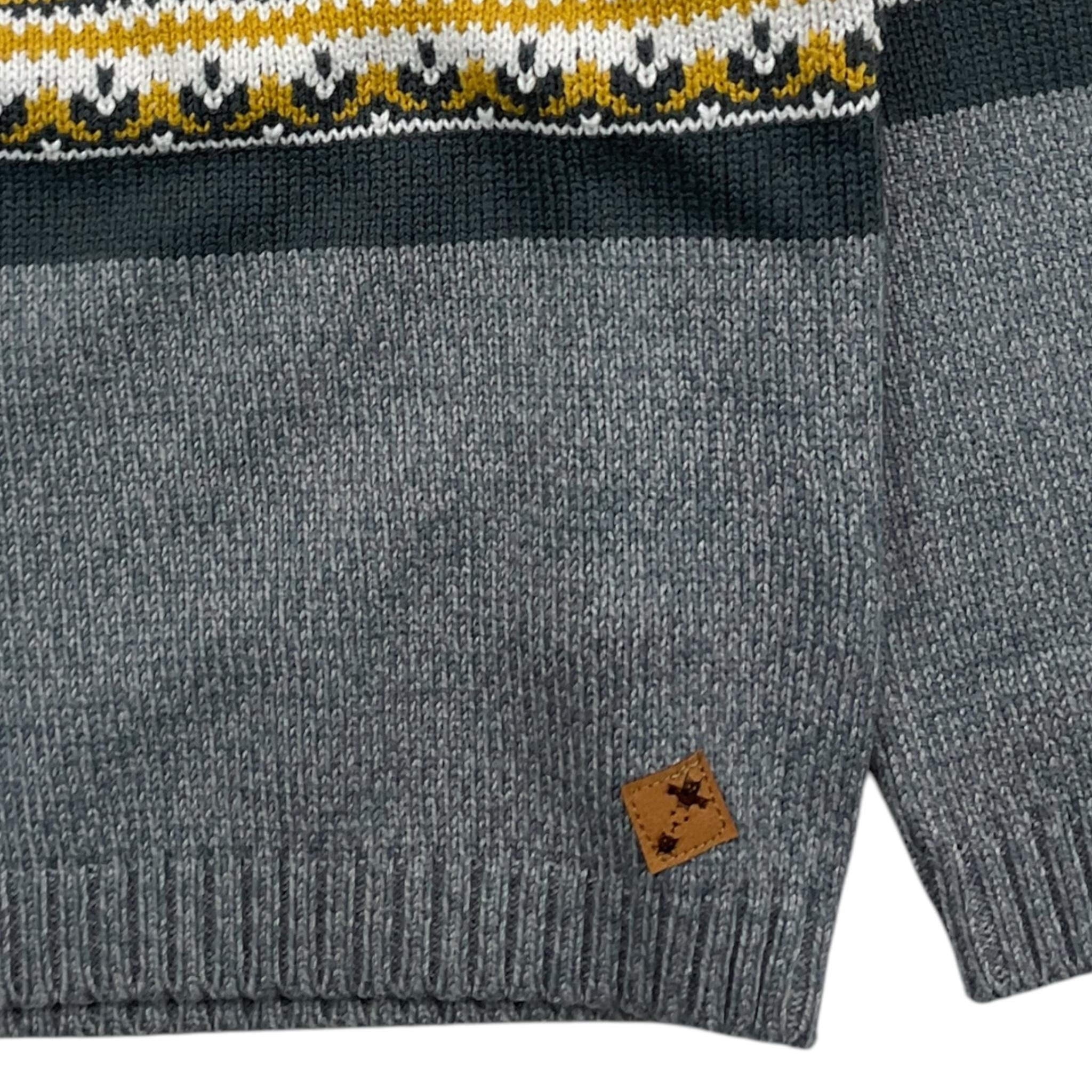 CANADA HOUSE maglia tricolore girocollo con fantasia Grigio per Neonato BBGRECO GRIGIO CANADA HOUSE 