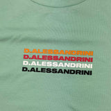 Daniele Alessandrini Crewneck T-Shirt Solid Color with Aqua Green Logo Print for Kids