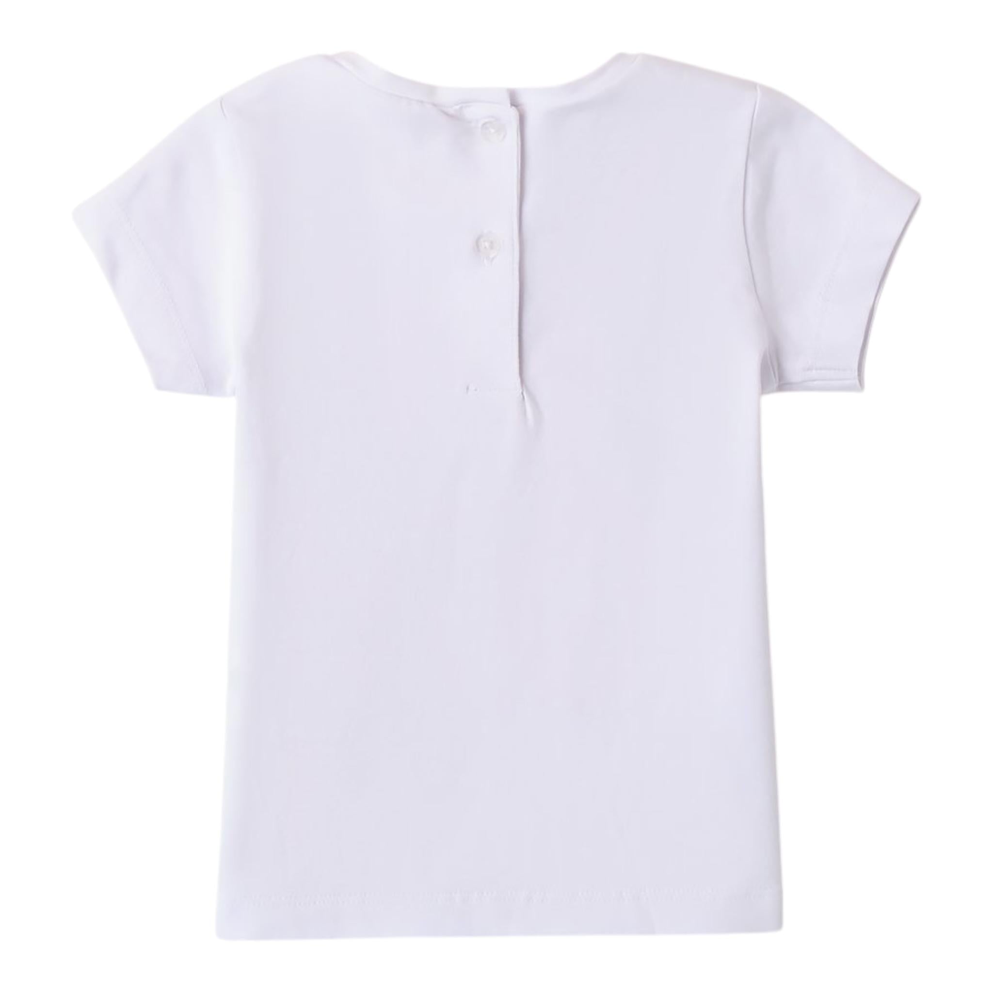 Sarabanda T-Shirt Girocollo Tinta Unita con Stampa per Neonata 0B208N BIANCO SARABANDA 