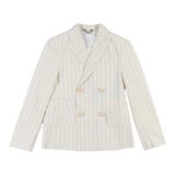 Eleventy Plain Jacket Striped Cream For Boys