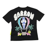 Barrow Kids Solid Color Crew Neck Print T-Shirt Black For Girls