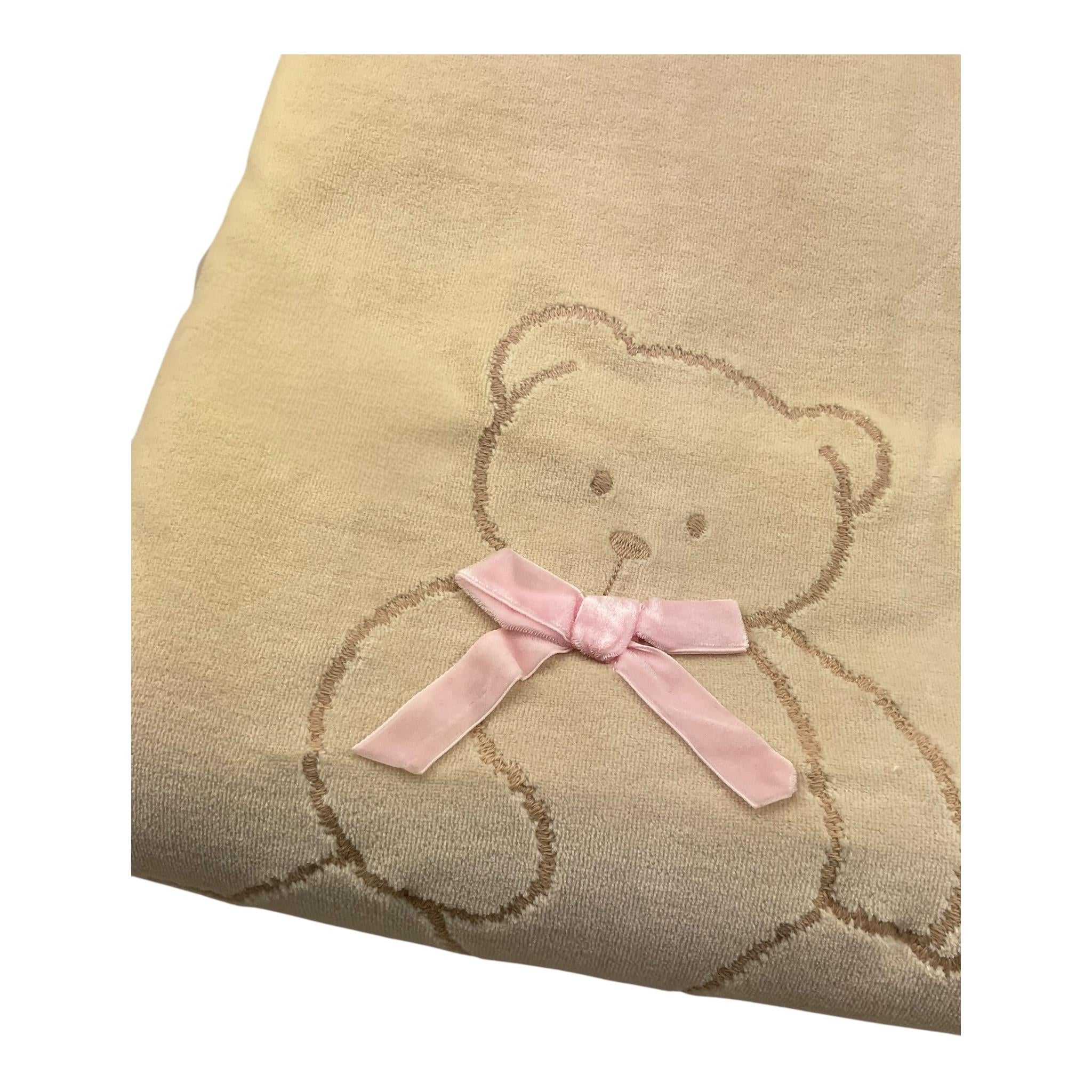 LE BEBE' coperta tinta unita con ricami in ciniglia Beige per Neonata LBG5958 BEIGE LE BEBE' 