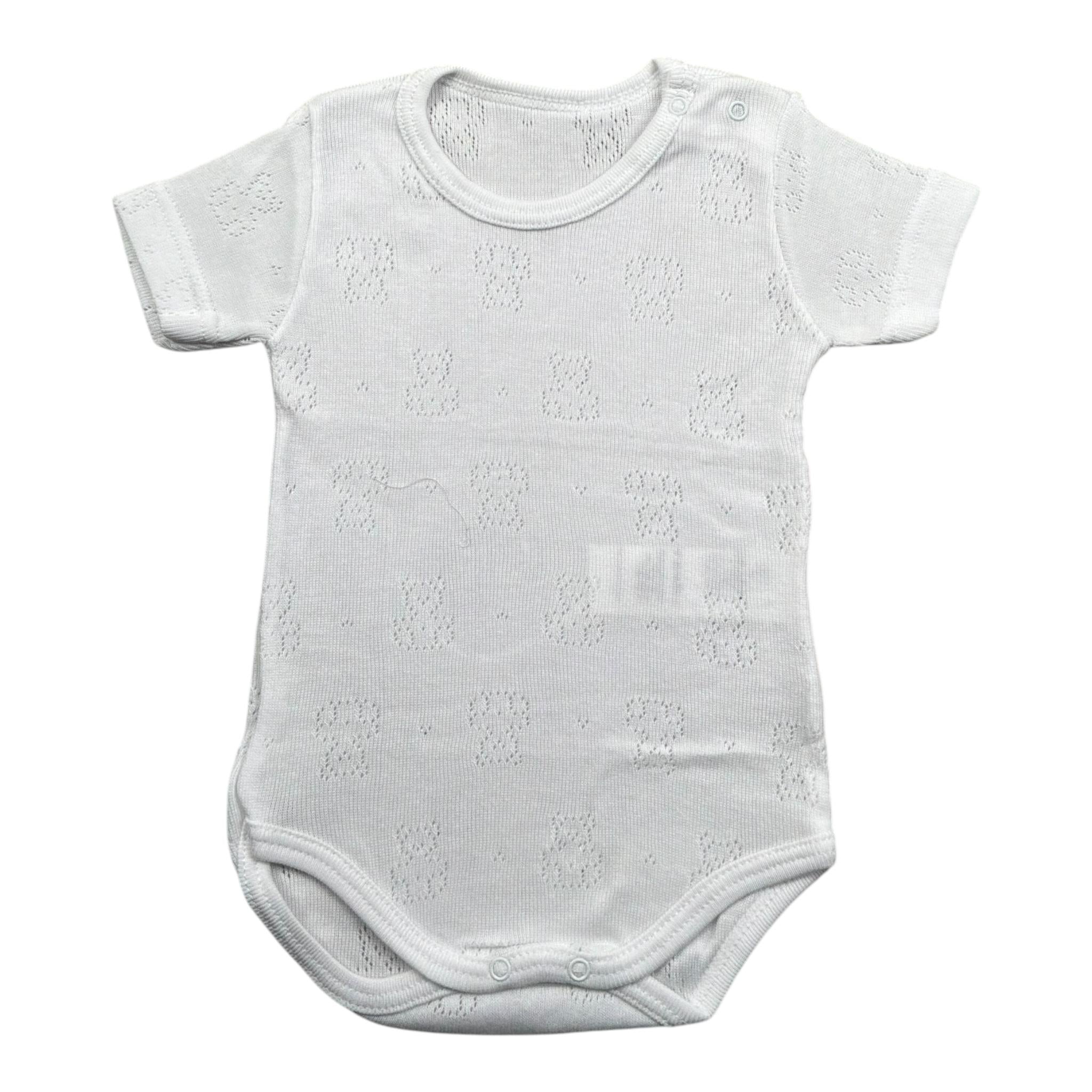 Calamaro Body Tinta Unita Traforato per Neonata EJEIIE BIANCO CALAMARO 