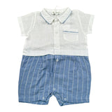 Lalalu' Pagliaccetto Bicolore Mezza Manica per Neonato PAL03P BIANCO/AZZURRO LALALU' 