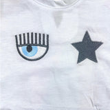 Chiara Ferragni Solid Color Crew Neck T-Shirt With White Print For Baby Girl