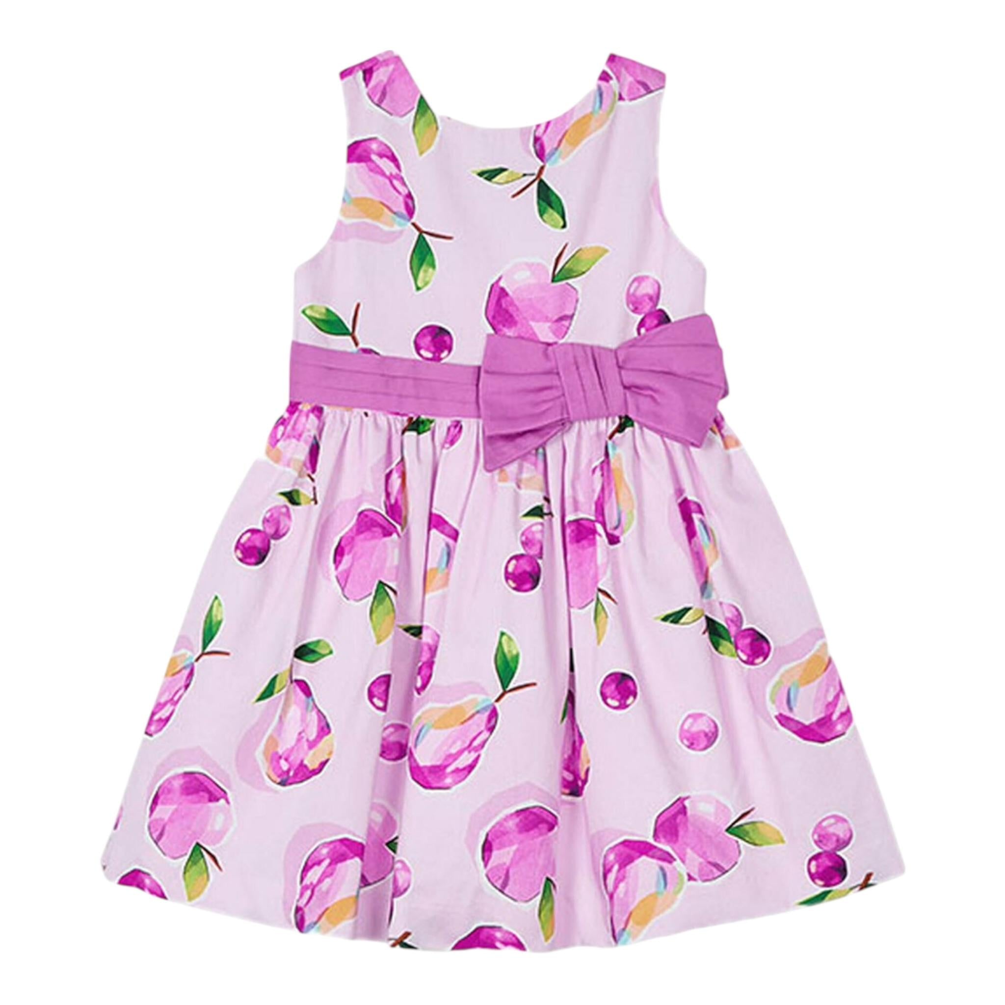 Mayoral Abito Giromanica tinta unita con Stampe Rosa per Bambina 3917 ROSA MAYORAL 