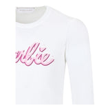MONNALISA shirt girocollo tinta unita con stampa Bianco per Bambina 11D644 BIANCO MONNALISA 