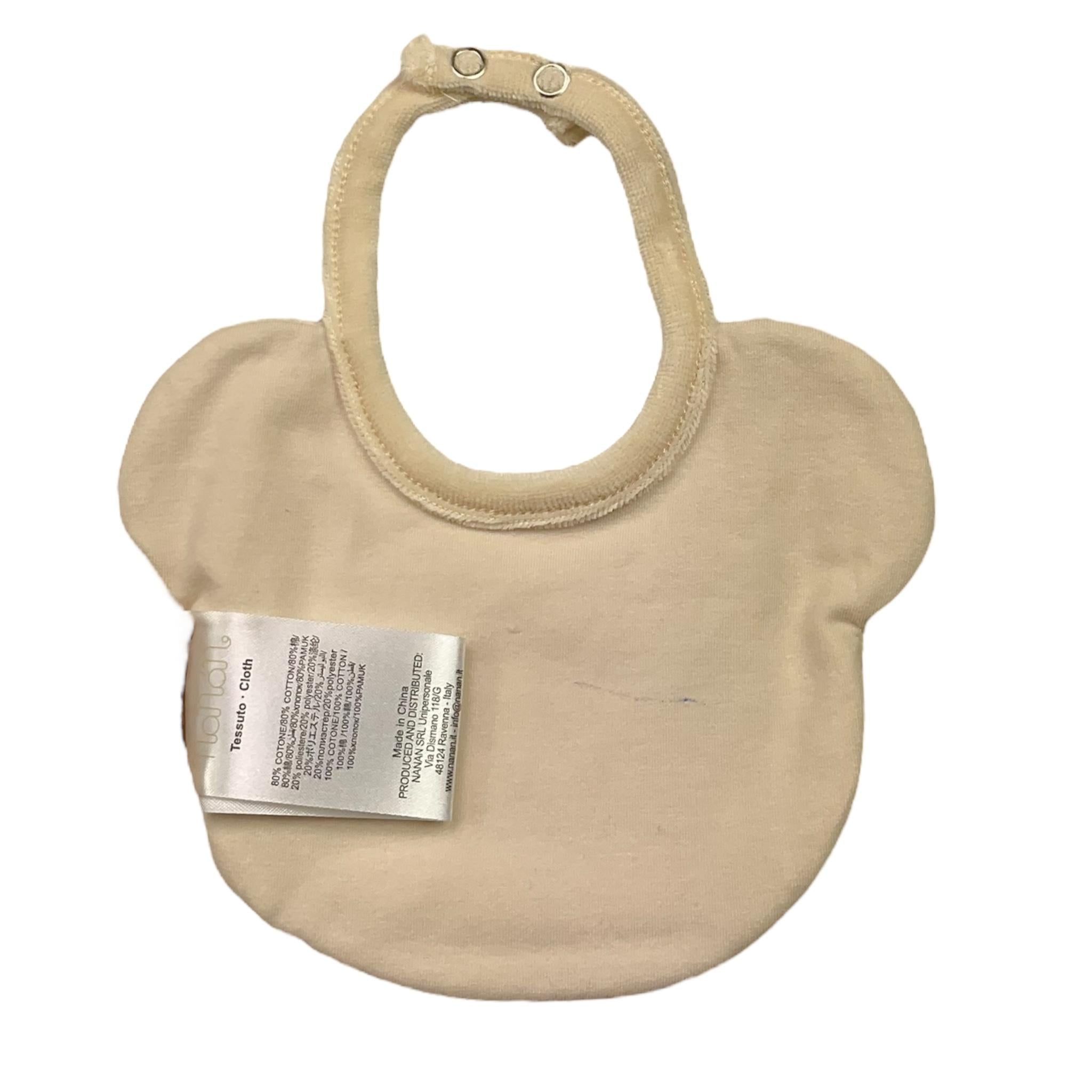 NANAN bavetta tinta unita forma orso Beige per Neonata I24045BE BEIGE NANAN 