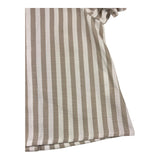 Little Bear Striped Pattern Half Sleeve Shirt White/Beige For Girls