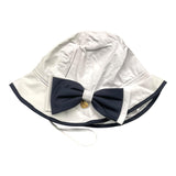 Le Bebe' Plain Hat With White Bow For Newborn Baby Girl