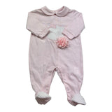 Isabel & Martinez Tutina Manica Lunga Tinta Unita con Ricami per Neonata IM25N442 ROSA ISABEL & MARTINEZ 