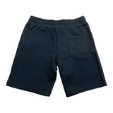 Blauer Bermuda In Solid Color Fleece With Black Logo Print For Boys
