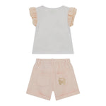 Guess Completo 2 Pezzi T-Shirt-Short Bicolore per Neonata A5RG14K6YW4 BIANCO/ROSA GUESS 