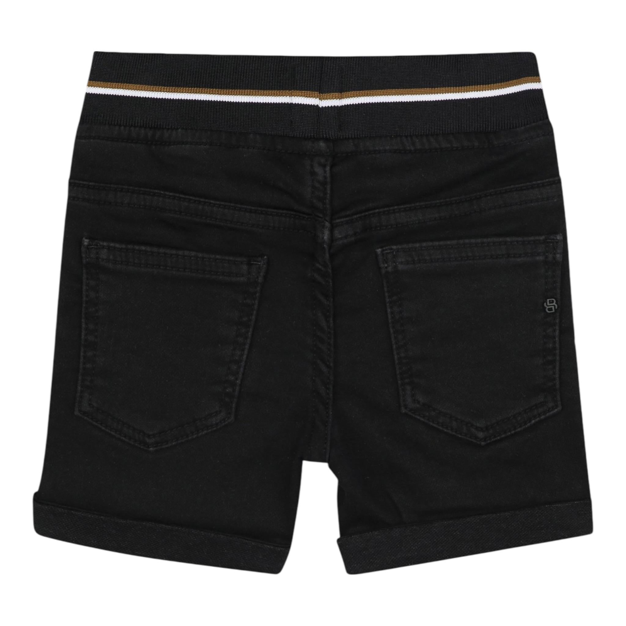 Boss Bermuda Tinta Unita con Elastico In Vita per Neonato J52091 NERO BOSS 